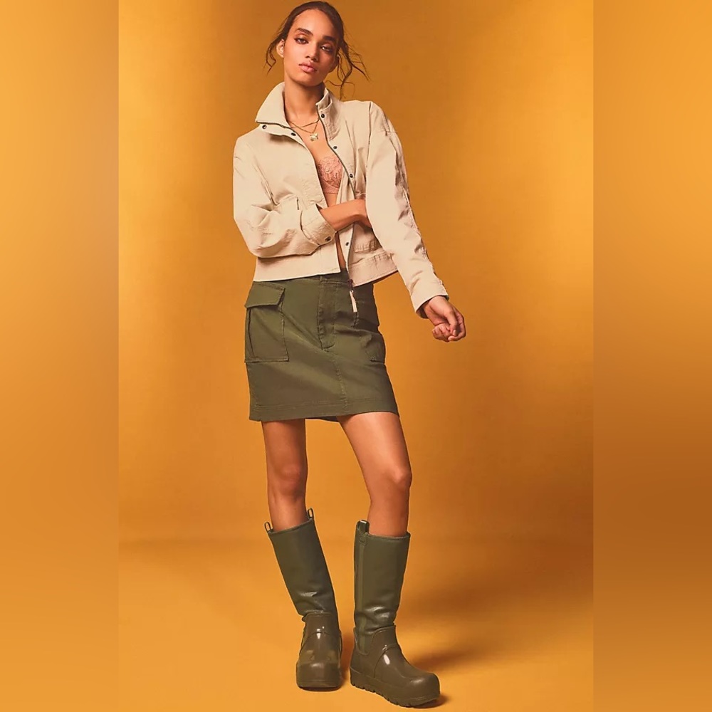 UGG Raincloud Tall Women's Burnt Olive Waterproof Rain Boots Fur Lined Size 8